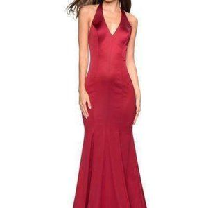 La Femme - Plunging Halter Trumpet Evening 27653SC